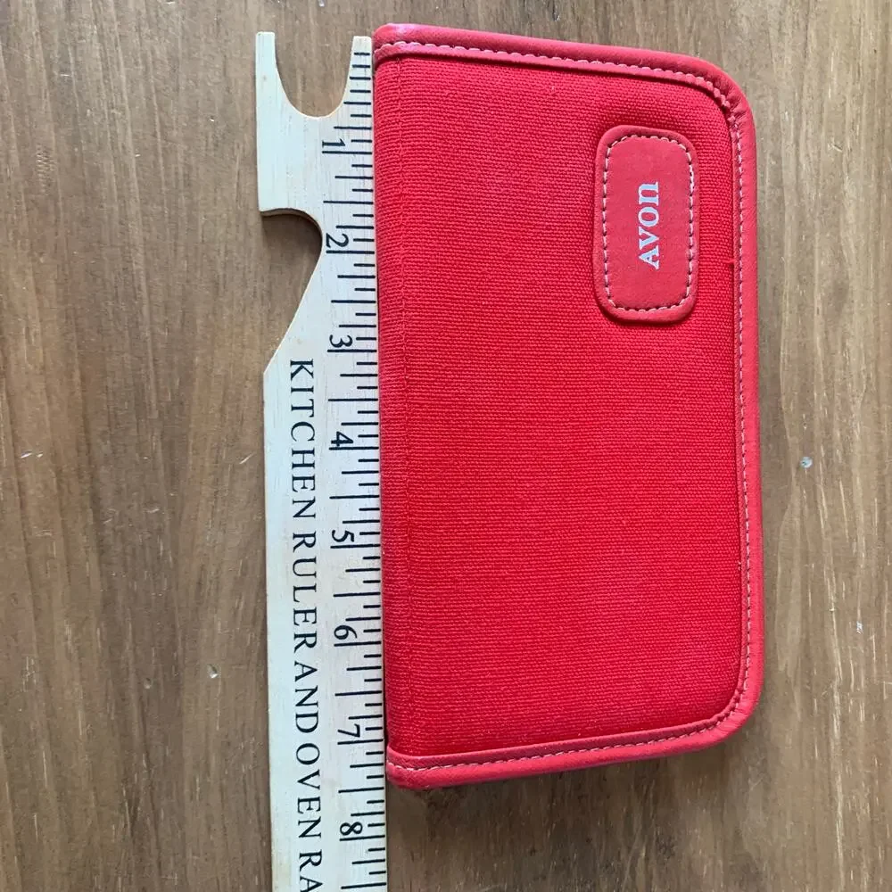 Avon Red Order Book Cover Folio Vintage in Box Pen